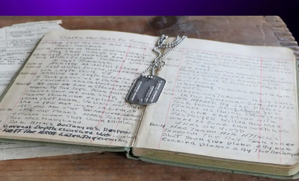 Journal with dogtag in the middle